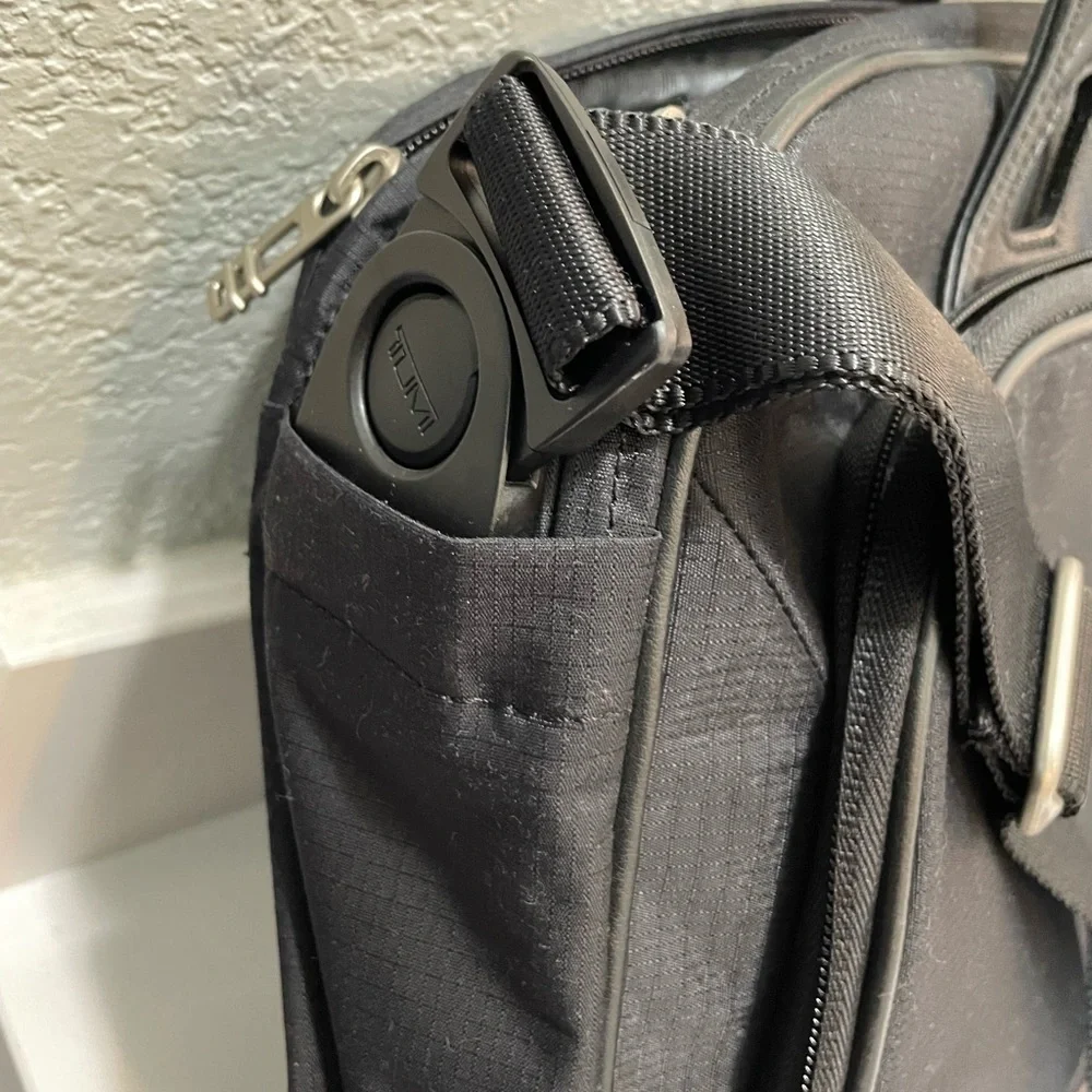 Tumi Double Zip Leather Trimmed Travel Briefcase